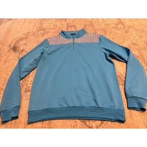 Anna Lane Quarter 1/4 Zip Pullover‎ Size Large Light Blue Women's